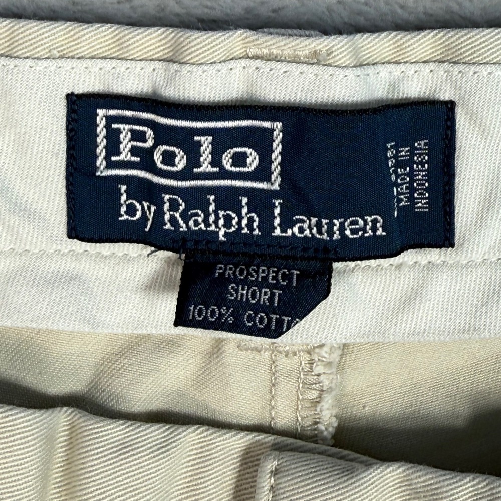 Vintage Polo Ralph Lauren‎ Prospect Short Khaki Chino Flat Front  Men's size 36 - Picture 3 of 7